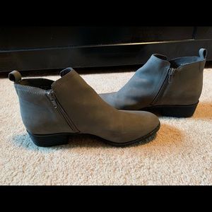 Gray ankle boots